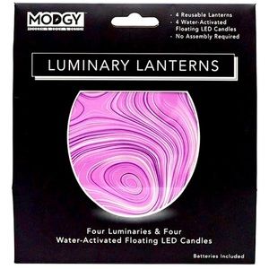 MODGY LUMINARY LANTERNS- PURPLE SLURP DESIGN - PACK OF FOUR